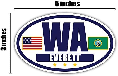דגל וושינגטון/דגל אמריקאי סגלגל 3M מדבקות מדבקות פגוש ויניל | חיל הים וזהב אוורט, מדבקות מדבקה WA
